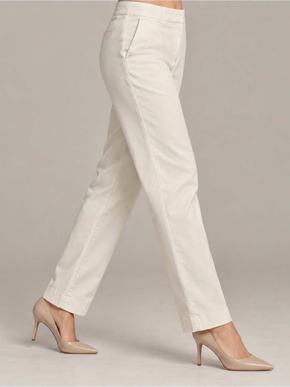 MaxMara Made in Italy White Straight Leg Trousers Pants